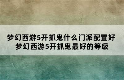 梦幻西游5开抓鬼什么门派配置好 梦幻西游5开抓鬼最好的等级